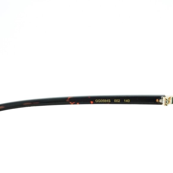 Gucci GG0584 Shield Sunglasses Gold Havana Green OS - Picture 10 of 16